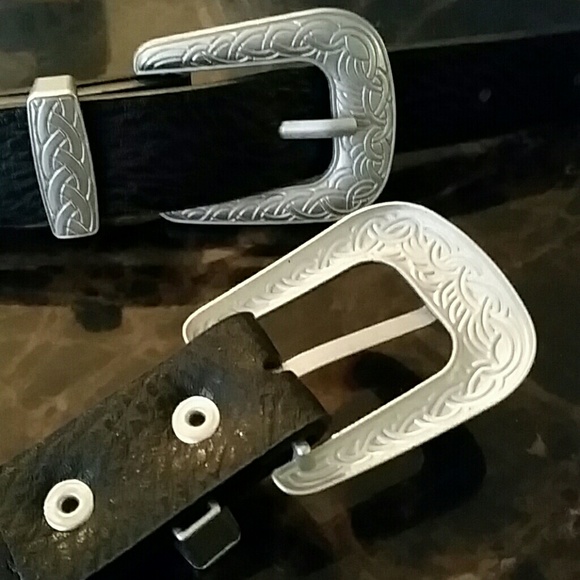 ONE LEFT! Double Buckle Belt Celtic Design - Picture 7 of 8
